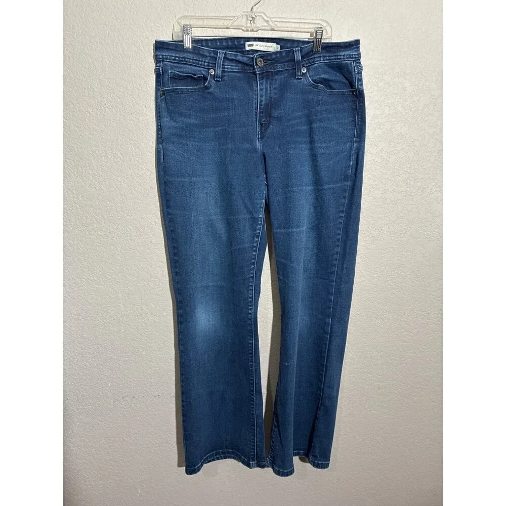 Levis 529 Jeans Womens Size 16 Curvy Bootcut Mid-Rise Stretch Dark Blue